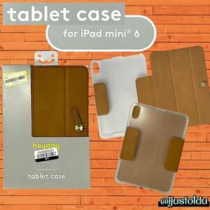 heyday Tablet Case for iPad Mini 6 | Brown Faux Leather | Tri-Fold Viewing Stand